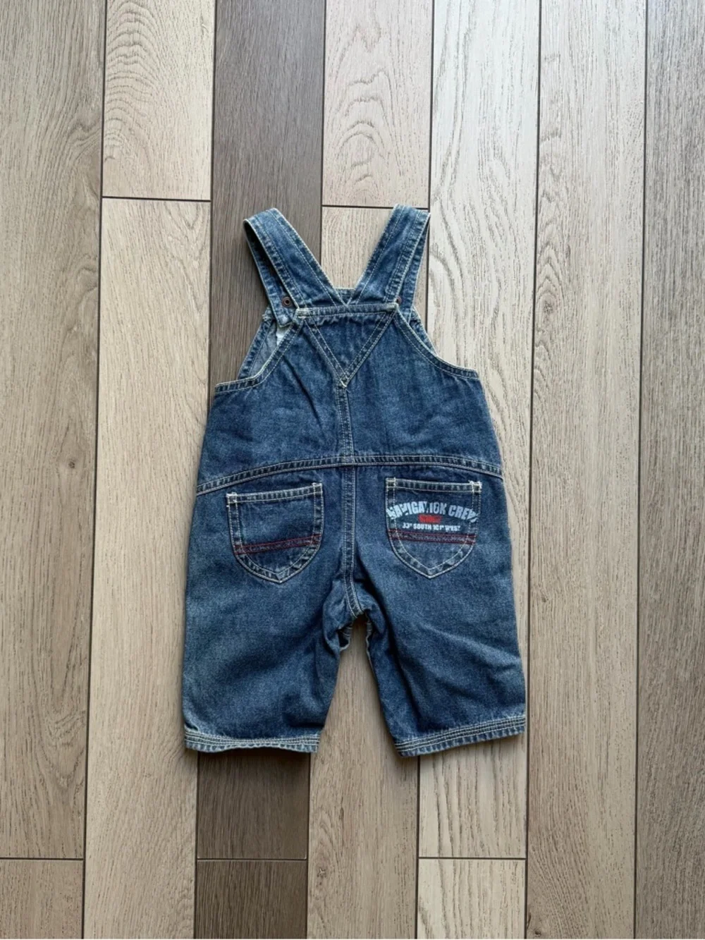 Vintage Faded Baby Glory Denim Short Overalls in Blue 0-3 months